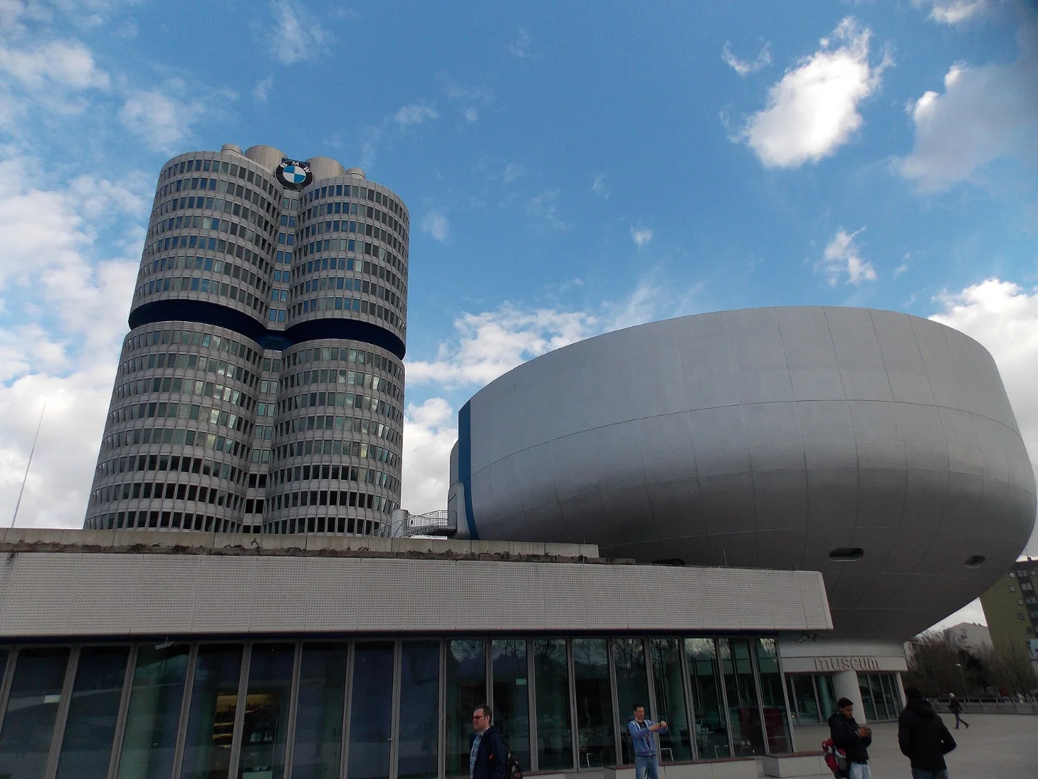 Coop Himmelb(l)au's BMW Welt with its glass and steel double cone and the BMW tower