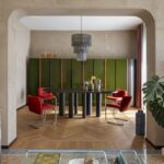 Zona giorno di Casa Barro a Roma progettata da 02A Studio