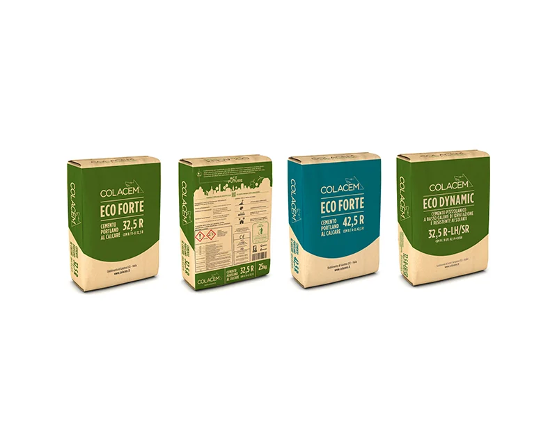 Confezioni di cemento Colacem Eco Forte ed Eco Dynamic