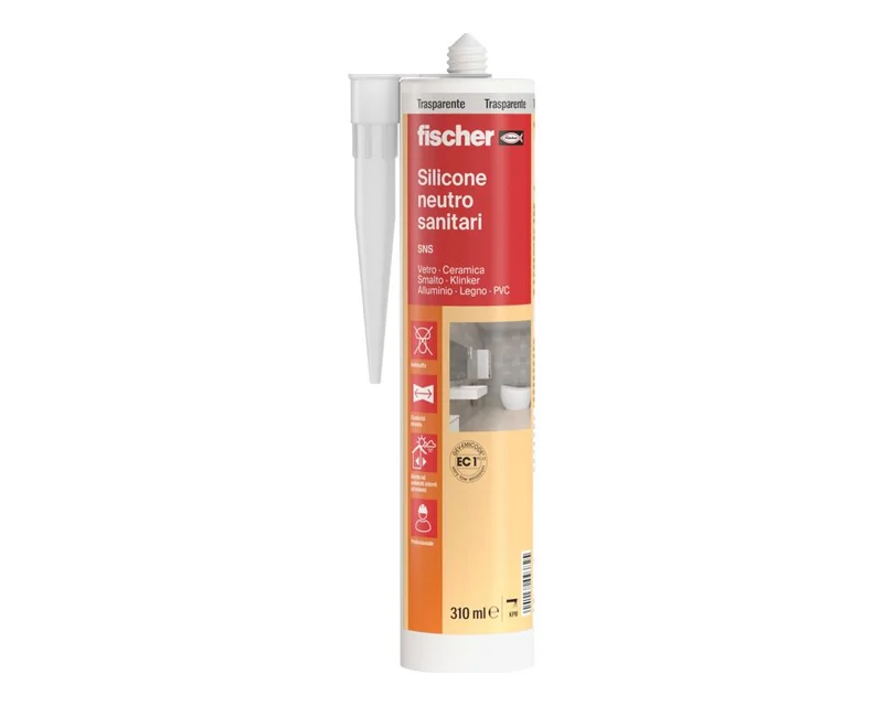 fischer SNS transparent neutral-cure sanitary silicone cartridge