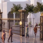 Render della nuova recinzione in ferro battuto della Grande Moschea di Touba