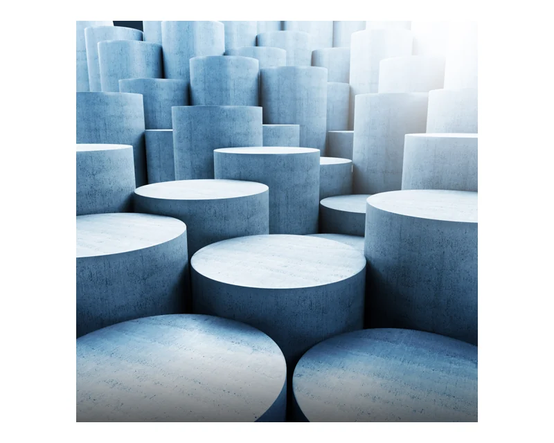 Cylindrical concrete samples from the Heidelberg Materials cement page