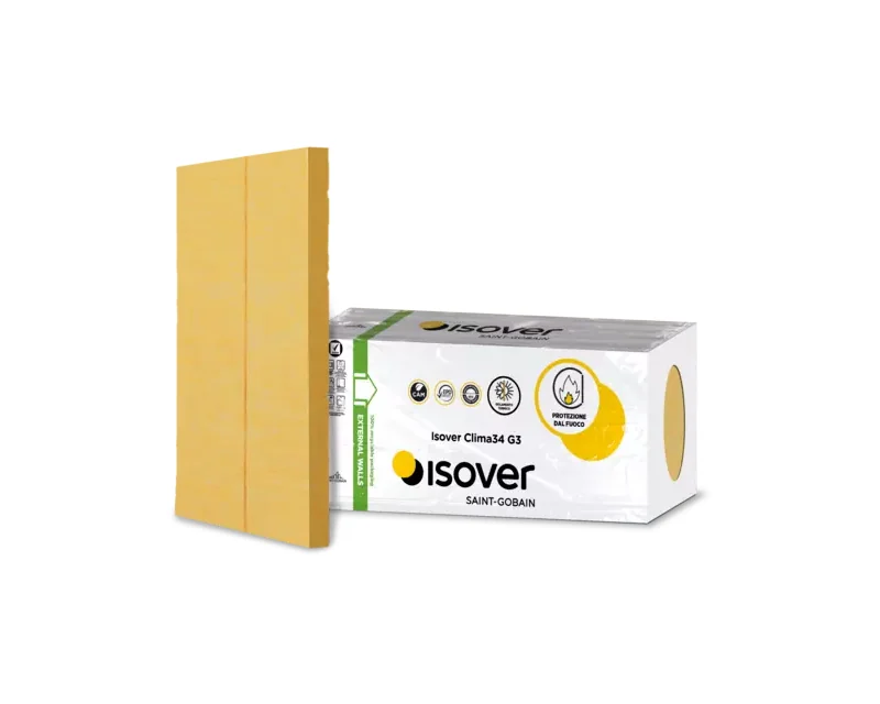 Pannello isolante Isover Clima34 in lana di vetro
