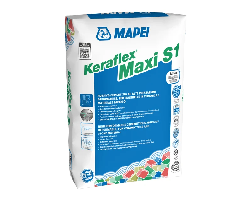 Sacco bianco Mapei Keraflex Maxi S1 dalla scheda tecnica ufficiale