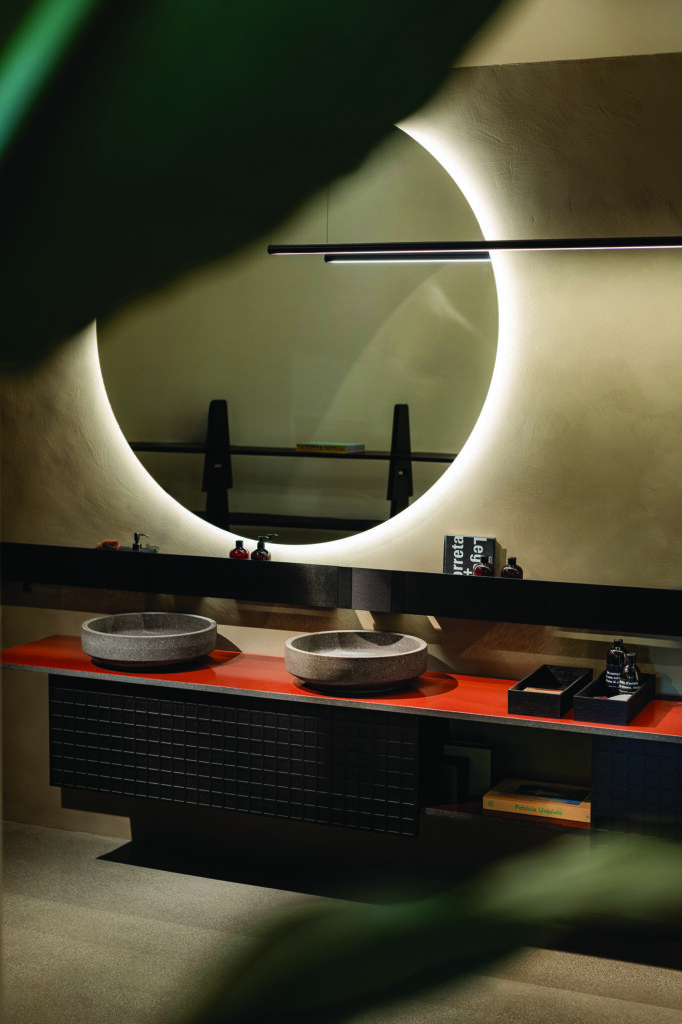 Mobile bagno Bloque Agape con lavabo e contenitori