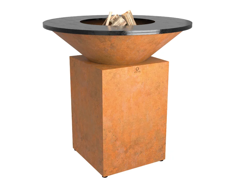 OFYR Classic+ Corten 100 fire cooking unit with griddle plate