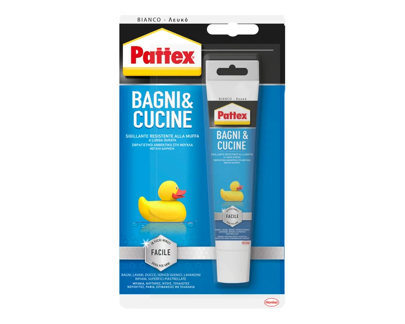 Confezione Pattex Bagni e Cucine con tubetto bianco da 50 ml