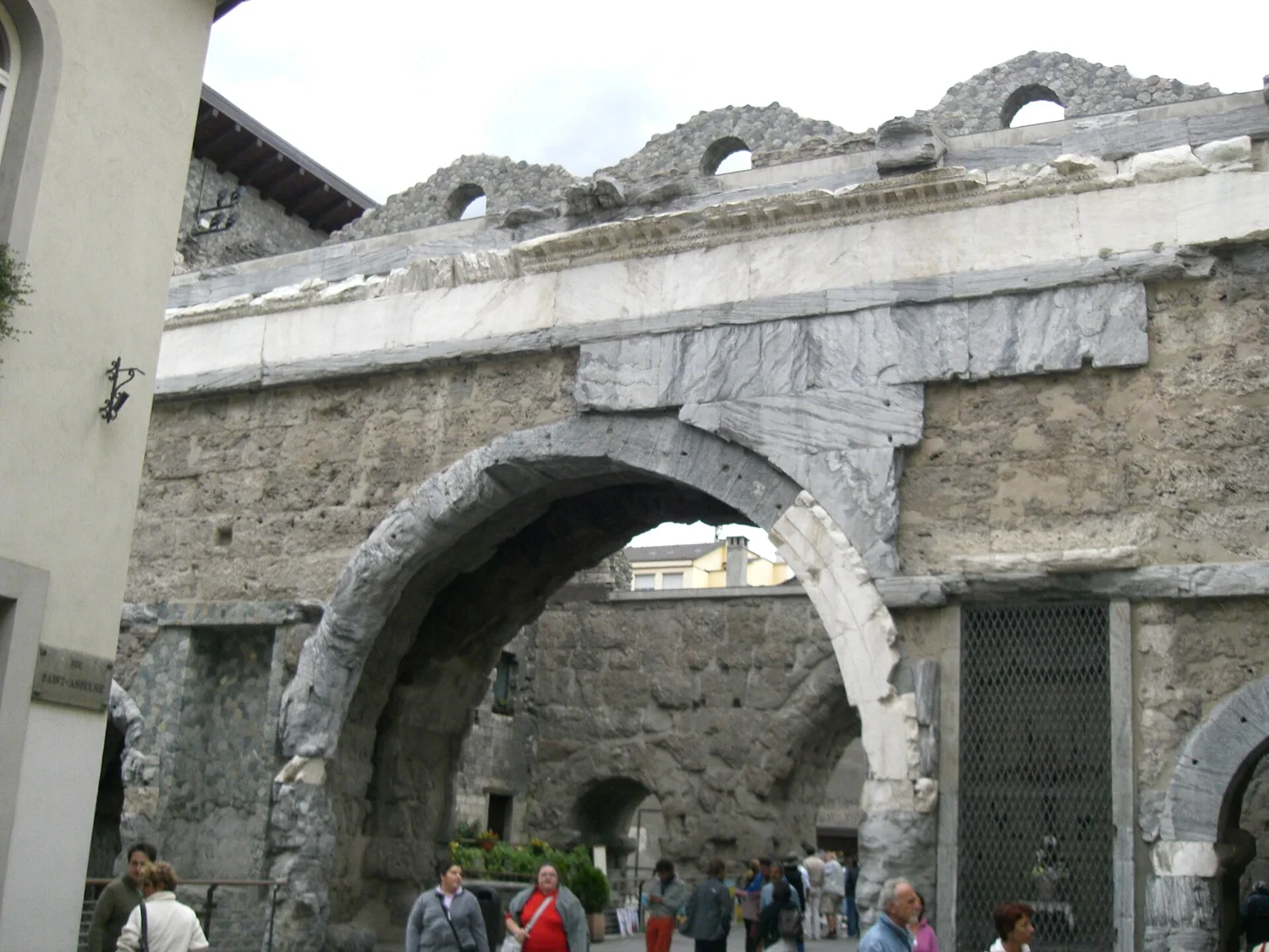 The Porta Praetoria in Aosta, the eastern gateway of the Roman city of Augusta Praetoria