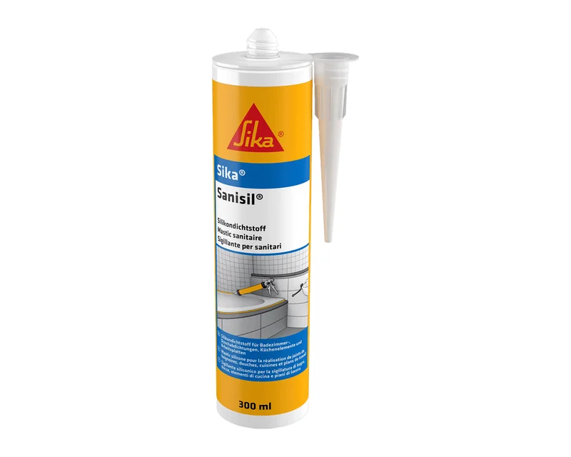 Cartuccia di silicone sanitario Sika Sanisil con beccuccio