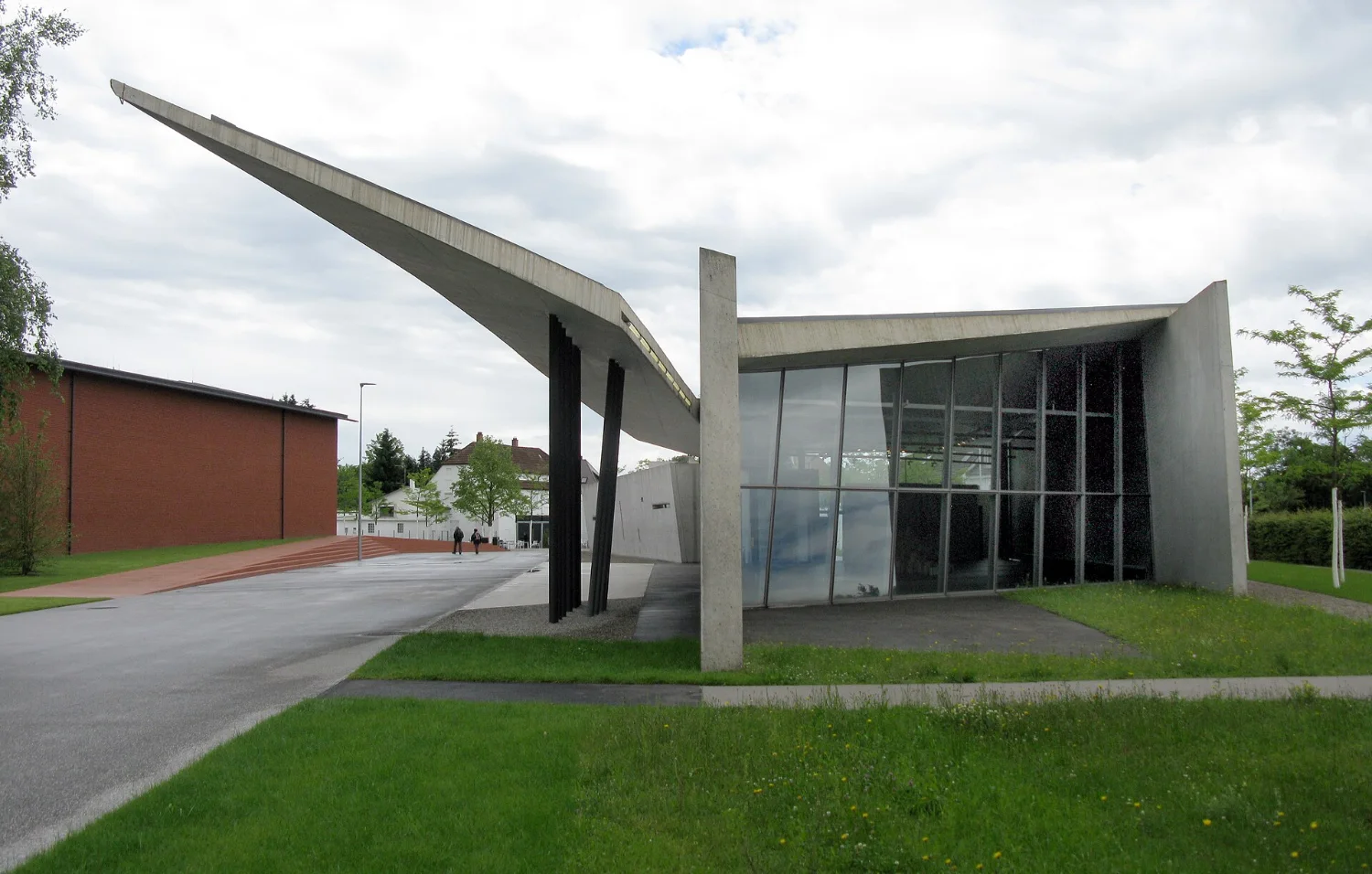 Zaha Hadid's Fire Station with the brick Schaudepot by Herzog and de Meuron on the left